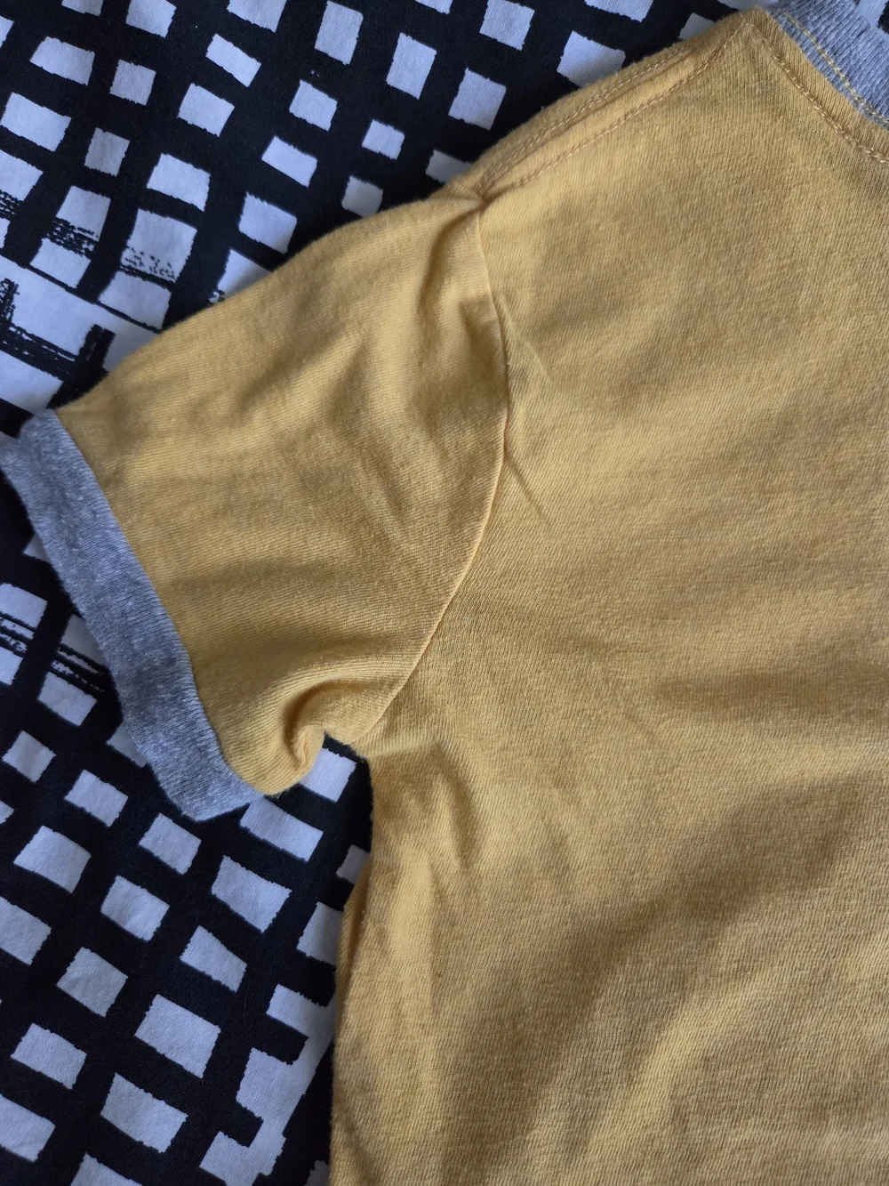GAP Kids Yellow Pocket Tee with Heather Gray Trim